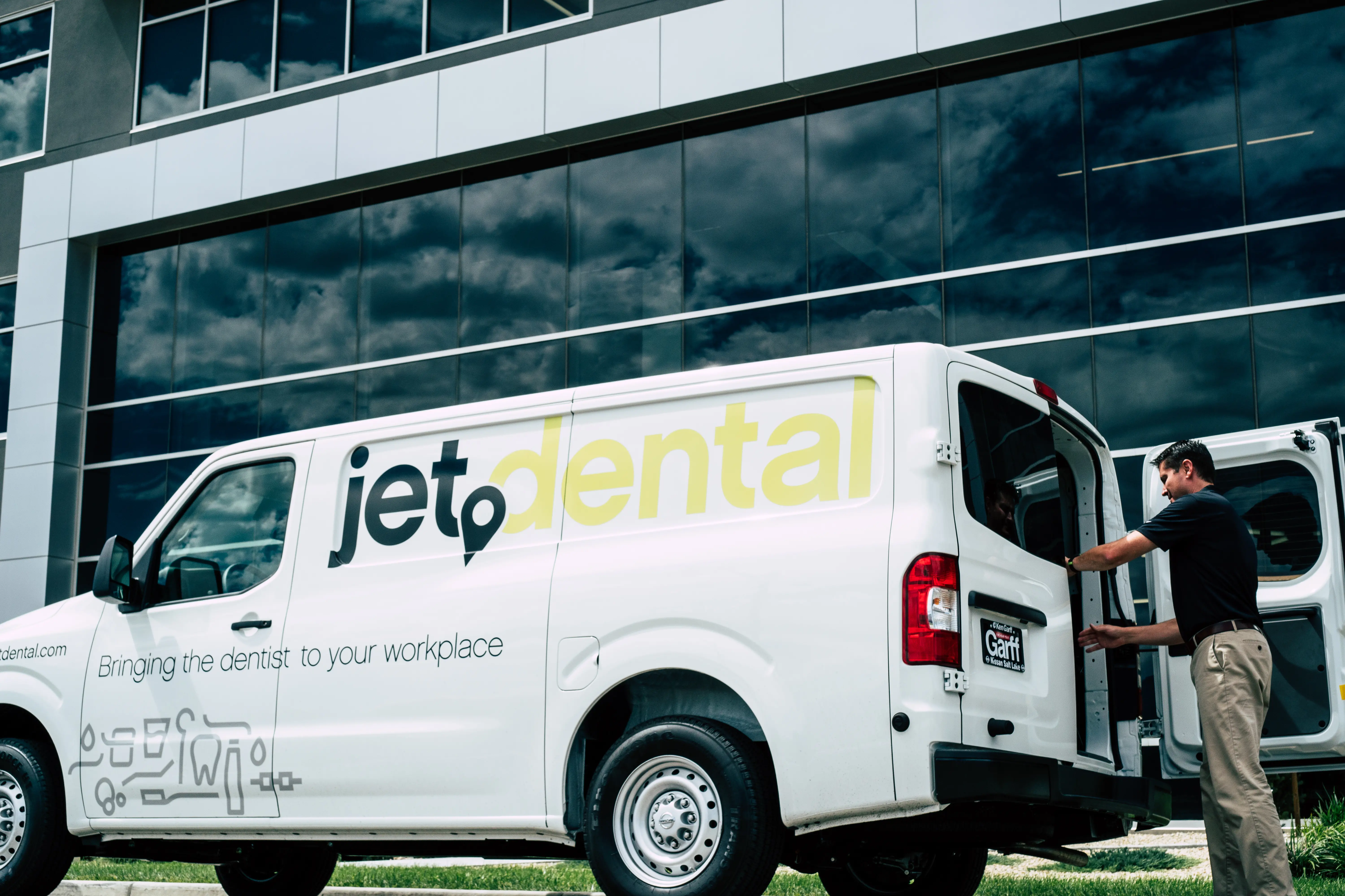 Jet Dental Mobile Dental Van Being Unloaded